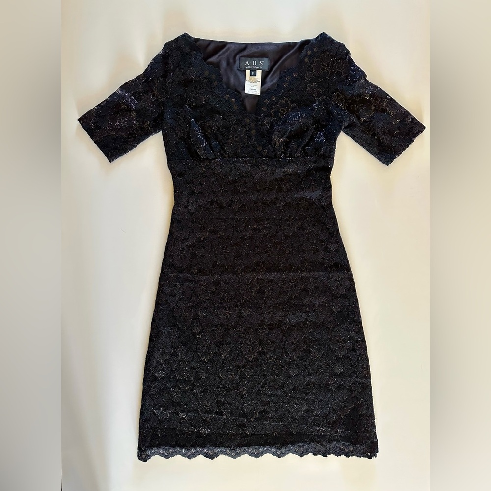 ABS Little Black Dress.  Black lace with a little shimmer.  Size P. Worn once.